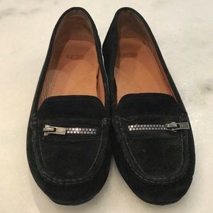 Ugg Black Suede Slip-ons